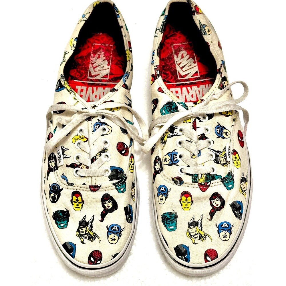 Vans 2018 Marvel  Authentic Marvel Heads Sneakers Shoes Avengers Ironman Hulk 13